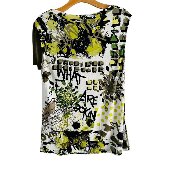 Lynn Ritchie Silver Blouse Size Small Green Multi Stretch Women Blouse. NWT - Picture 4 of 12